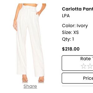 Carlotta Pant in Ivory
LPA